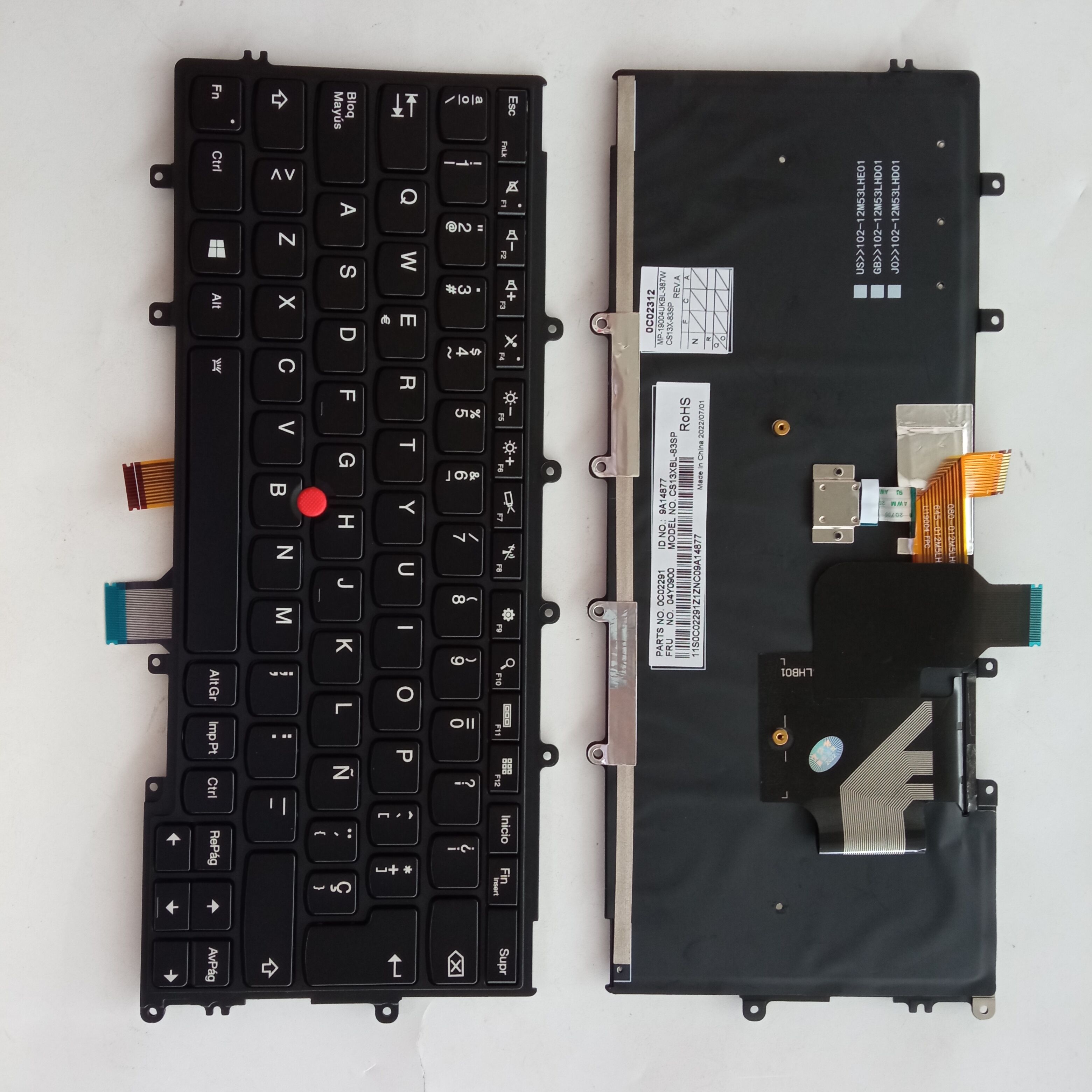 Picture of New Replacement Laptop Keyboard For IBM X240/X250/X260/X230S BLACK FRAME BLACK With Point Backlit (OEM) SP Layout